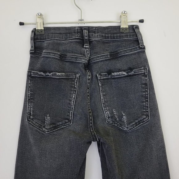 AgoldE Sophie High Rise Skinny Crop Destroyed Hem in Temple Gray Black - Picture 6 of 12